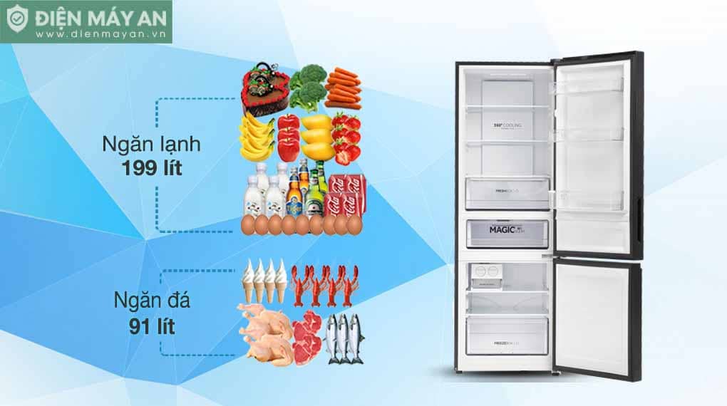 Tủ lạnh Aqua Inverter 324 lít AQR-B380MA(GM)